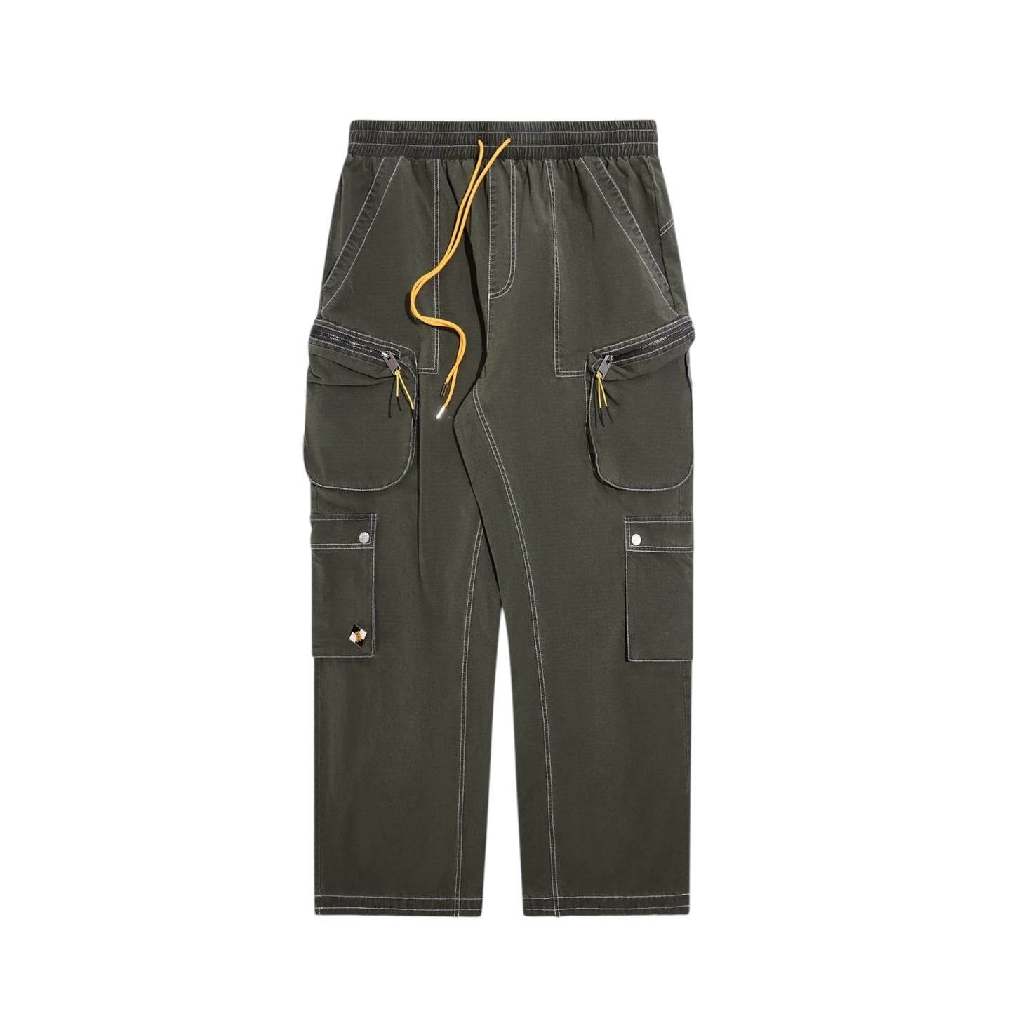 Diet Starts Monday Contrast Cargo Pants - Olive