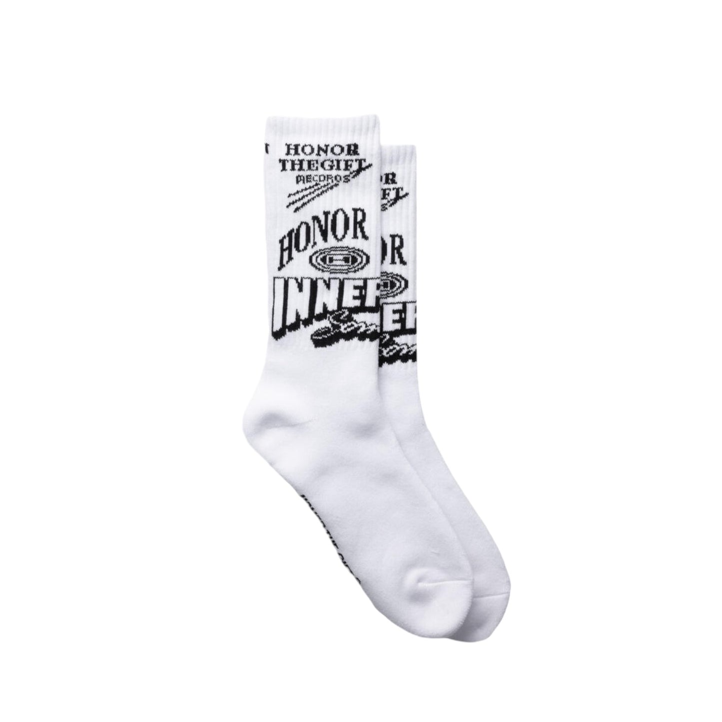 Honor The Gift Mixed Graphic Ribbed Sock - White