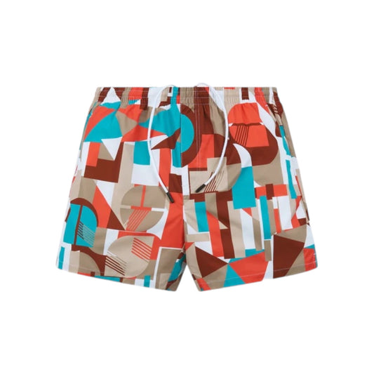 Paper Planes Mosaic Print Swim Trunk