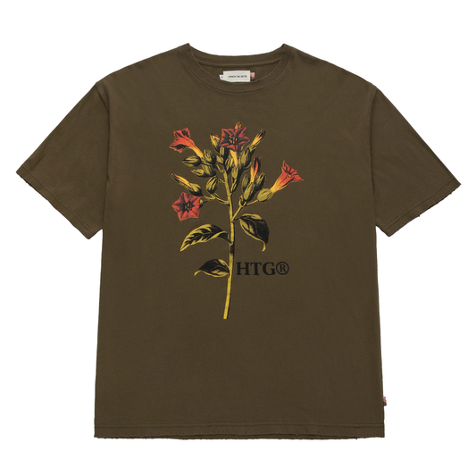 Honor The Gift Tobacco Flower SS Tee - Olive