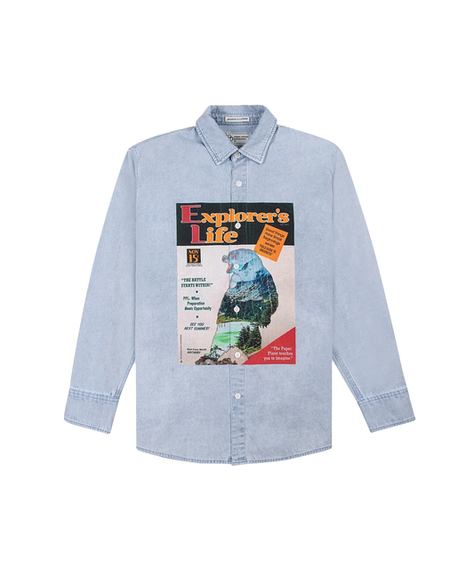 Paper Planes Explorer's Life Denim Shirt Light Wash