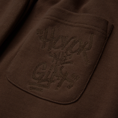 Honor The Gift C-Fall Script Embroidered Sweats - Brown