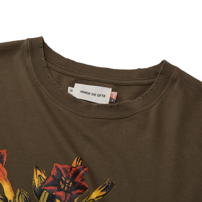 Honor The Gift Tobacco Flower SS Tee - Olive